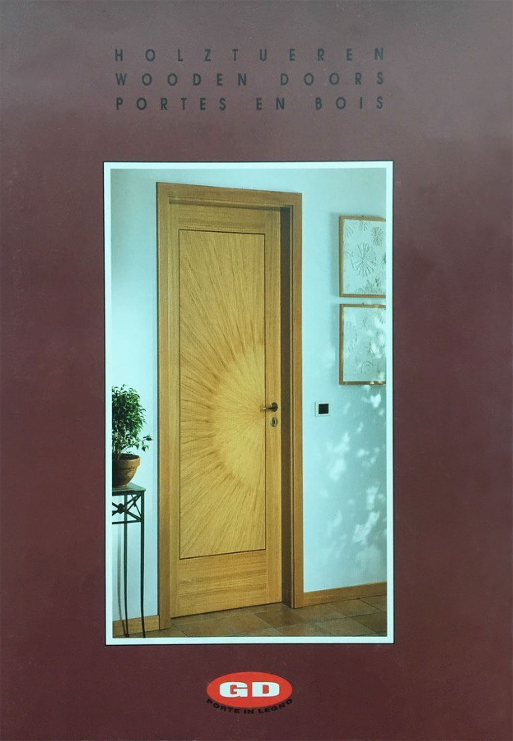Pubblicità raffigurante la porta 'Sole' nel 1990. Uno dei modelli di punta della GD Dorigo.